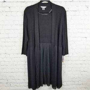 TANJAY | stretch pleat flowy open duster cardigan